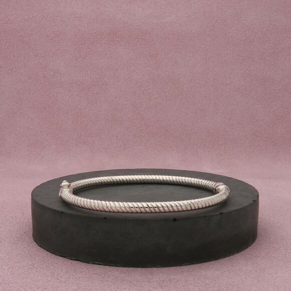 sterling silver twisted hinged bangle bracelet size 7in - Picture 1 of 3